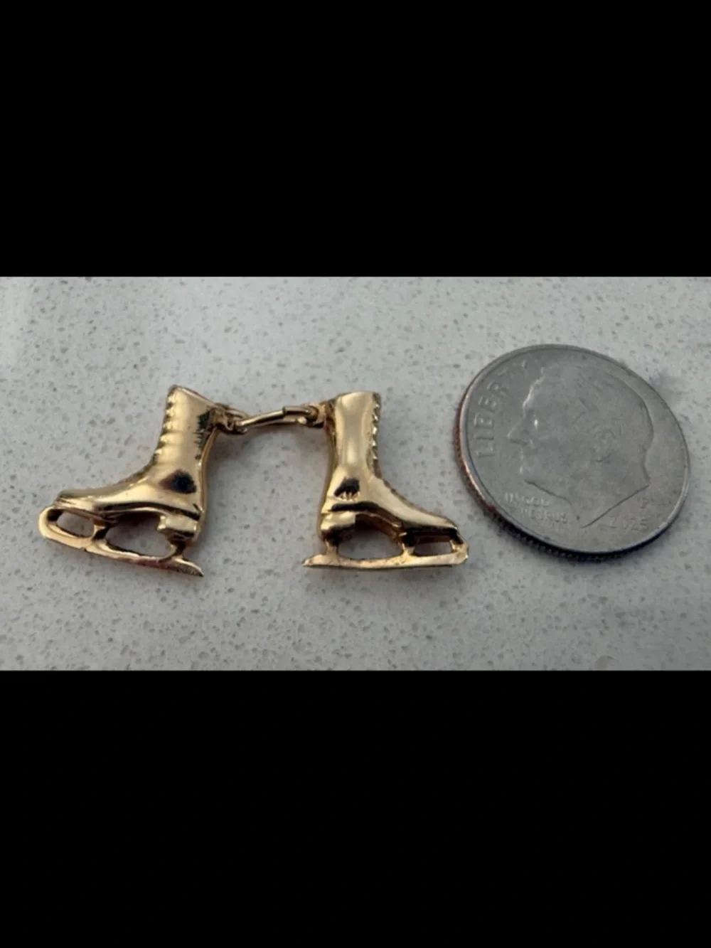 Vintage 14K Yellow Gold Ice Skating Boot Charms | 3 Grams | Marked 14K - Picture 3 of 4
